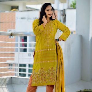 timeless elegance – olive cotton three piece set